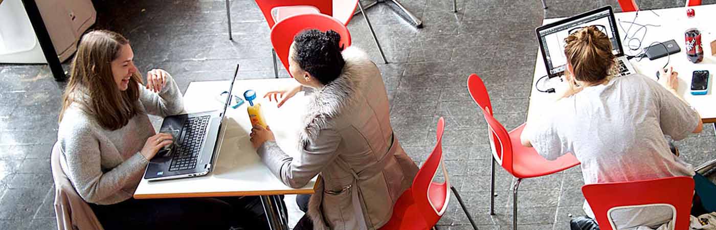 Students studying in a University of Manchester cafe