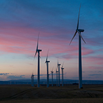 A photo of wind turbines