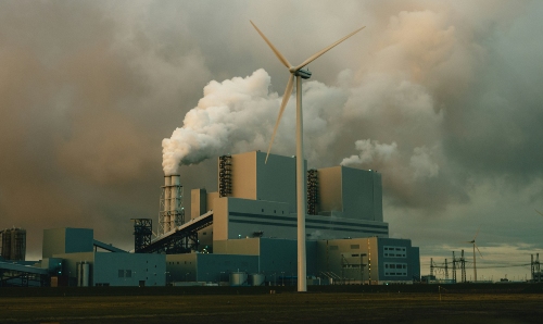 A photo of a wind turbine