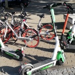 Green scooters in Berlin