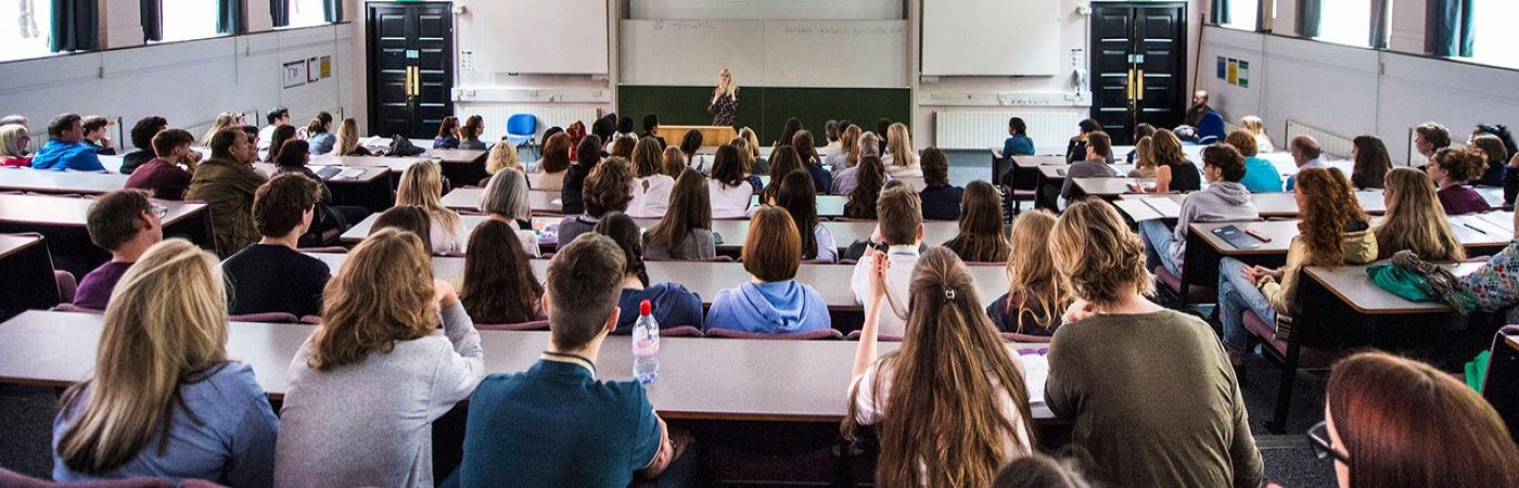 Students in a lecture theatre